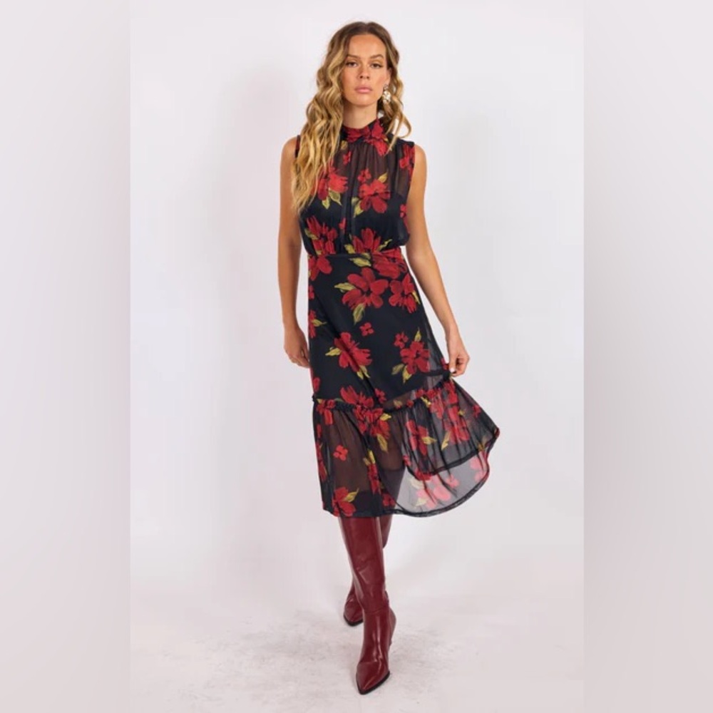 SAGE THE LABEl‎ Gypset Glamour Mesh Midi Dress M
